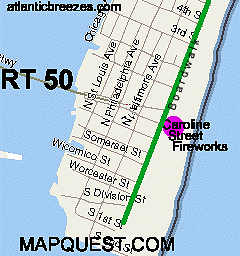 Map of Caroline Street 4th of July Activities